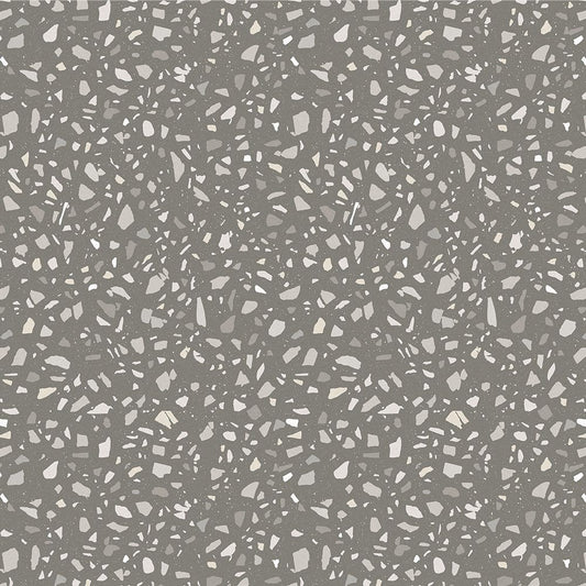 【サンプル】貼ってはがせる 床リメイクシート「Hatte me Floor (ハッテミーフロア)」テラゾー柄 モノトーン FL-TZMO-04 / ウォームグレー