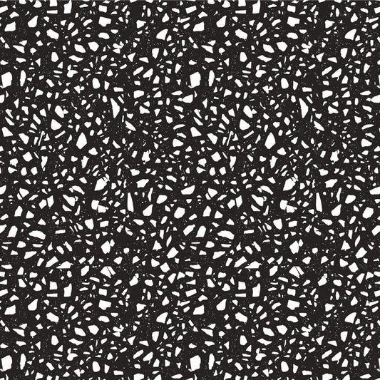 【サンプル】貼ってはがせる 床リメイクシート「Hatte me Floor (ハッテミーフロア)」テラゾー柄 モノトーン FL-TZMO-06 / ブラック