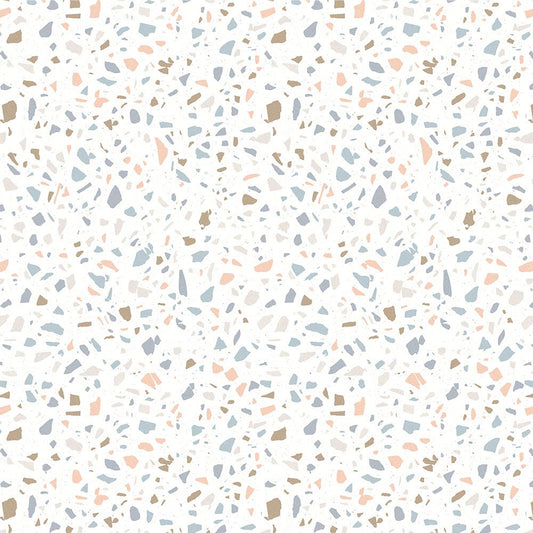 【サンプル】貼ってはがせる 床リメイクシート「Hatte me Floor (ハッテミーフロア)」テラゾー柄 ニュアンスカラー FL-TZNC-04 / ブルーグレー