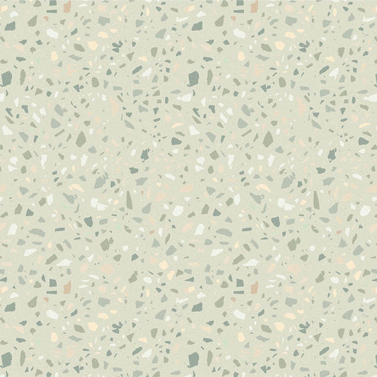 【サンプル】貼ってはがせる 床リメイクシート「Hatte me Floor (ハッテミーフロア)」テラゾー柄 ニュアンスカラー FL-TZNC-05 / グリーン