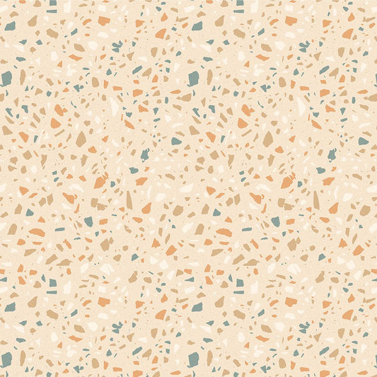 【サンプル】貼ってはがせる 床リメイクシート「Hatte me Floor (ハッテミーフロア)」テラゾー柄 おしゃキッズ FL-TZOK-06 / ココナッツカレー