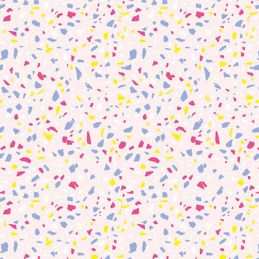 【サンプル】貼ってはがせる 床リメイクシート「Hatte me Floor (ハッテミーフロア)」テラゾー柄 ポップ FL-TZPO-02 / ストロベリー