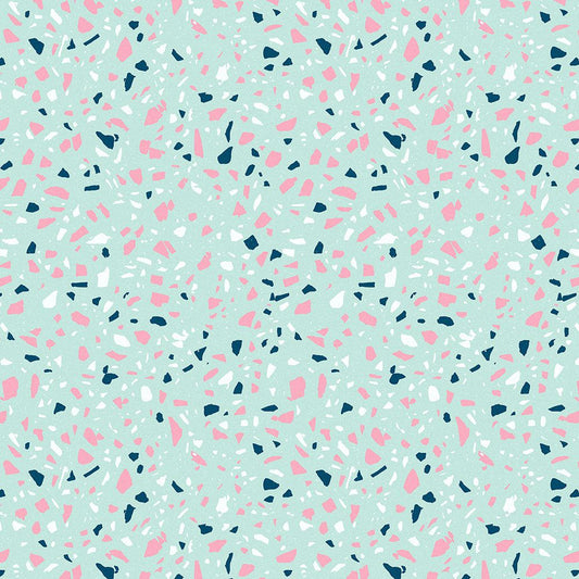 【サンプル】貼ってはがせる 床リメイクシート「Hatte me Floor (ハッテミーフロア)」テラゾー柄 ポップ FL-TZPO-03 / ミント