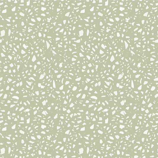 【サンプル】貼ってはがせる 床リメイクシート「Hatte me Floor (ハッテミーフロア)」テラゾー柄 シングルカラー FL-TZSC-04 / セージ