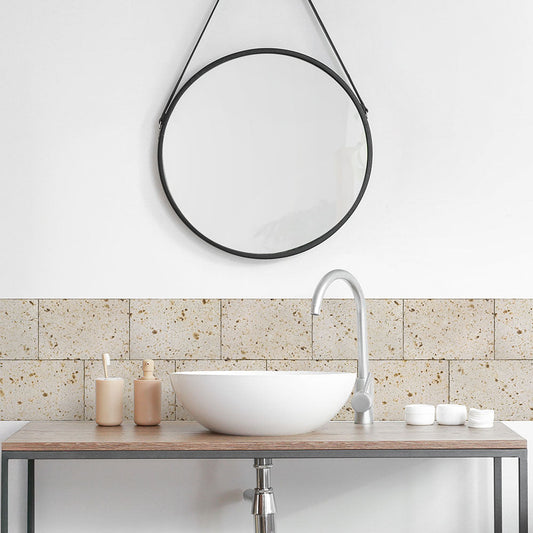 水はね防止シート 大谷石 MBS-NA02(25cm×1.3m)貼ってはがせる Hatte me! (ハッテミー) 横長サイズ