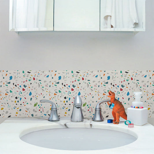 水はね防止シート テラゾ カラースプレー MBS-PO08(25cm×1.3m)貼ってはがせる Hatte me! (ハッテミー) 横長サイズ