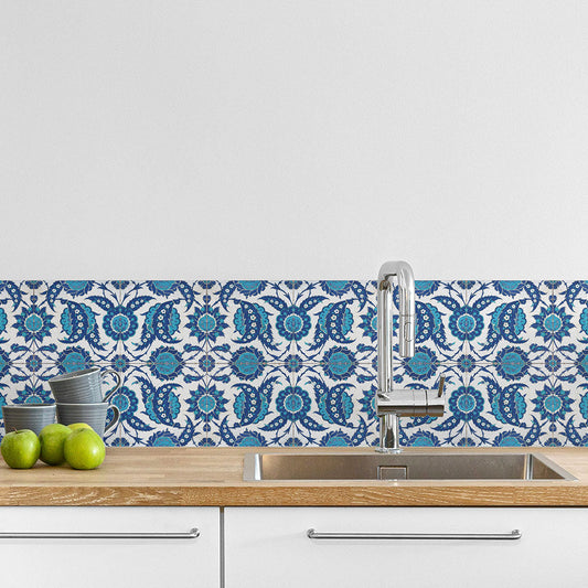 水はね防止シート ヘリテージタイル サズ MBS-VT02(25cm×1.3m)貼ってはがせる Hatte me! (ハッテミー) 横長サイズ