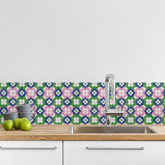 水はね防止シート What's poppin? オリエンタルフラワー MBS-WP06(25cm×1.3m)