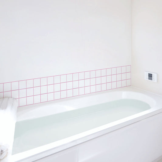 水はね防止シート What's poppin? スクエアタイル ピンク MBS-WP14(25cm×1.3m)