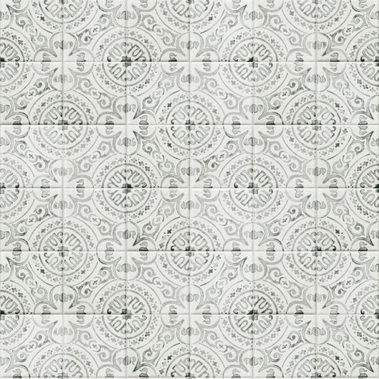 【サンプル】貼ってがせるリメイクシート「Hatte me! (ハッテミー)」HOアンティークタイル柄 ATHO-03 ブラック