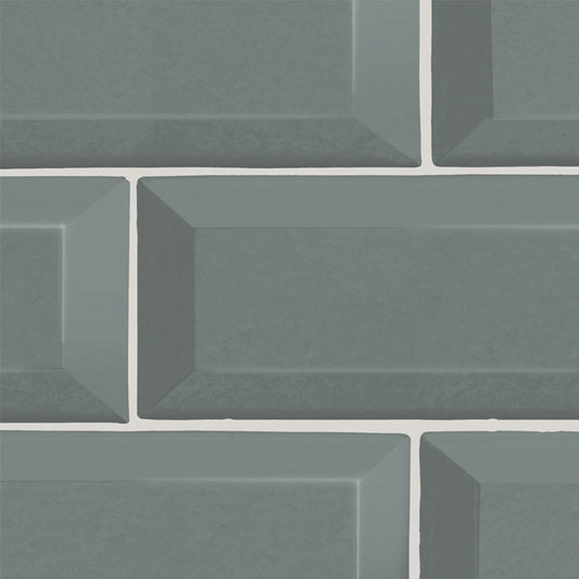 【サンプル】貼ってがせるリメイクシート「Hatte me! (ハッテミー)」メトロタイル柄 BJMT-06 ブルーグレー