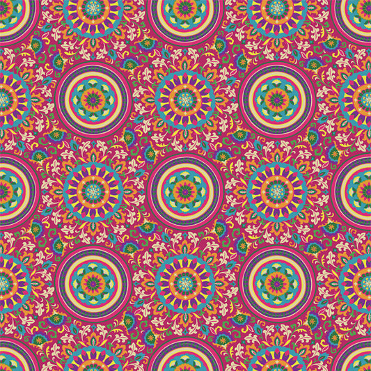 【サンプル】貼ってがせるリメイクシート「Hatte me! (ハッテミー)」BOHO柄 BOHO-A2m ピンク mini