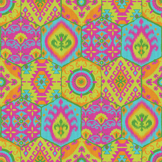 【サンプル】貼ってがせるリメイクシート「Hatte me! (ハッテミー)」BOHO柄 BOHO-B1 グリーンピンク