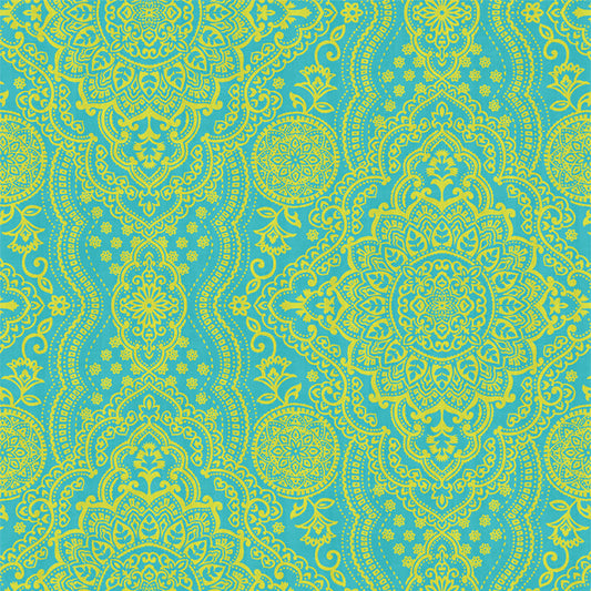 【サンプル】貼ってがせるリメイクシート「Hatte me! (ハッテミー)」BOHO柄 BOHO-E1 ソーダブルー