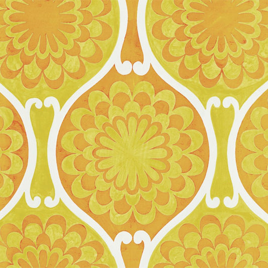 【サンプル】貼ってがせるリメイクシート「Hatte me! (ハッテミー)」復刻ヴィンテージ柄 FKVT-D0 オレンジ x イエロー