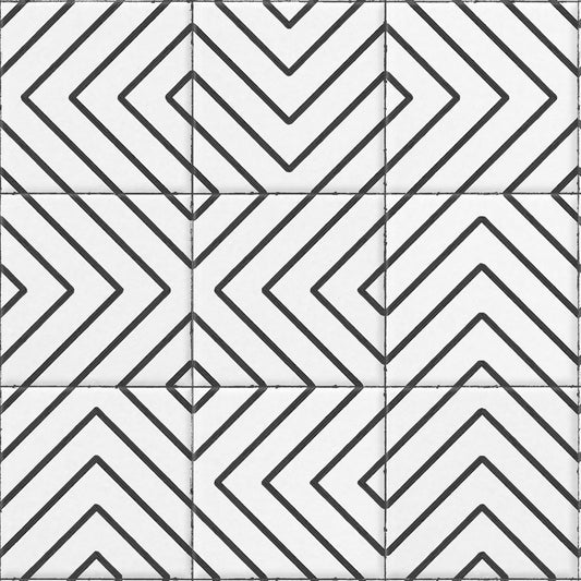 【サンプル】貼ってがせるリメイクシート「Hatte me! (ハッテミー)」モノクロタイル柄 MNCT-01 ホワイト