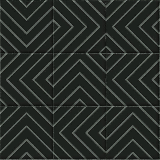 【サンプル】貼ってがせるリメイクシート「Hatte me! (ハッテミー)」モノクロタイル柄 MNCT-02 ブラック