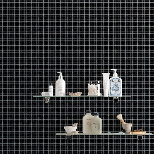 貼ってはがせる シール壁紙 「Hatte me! (ハッテミー)」 リメイクシート モザイクタイル柄 (65cm×1mサイズ) MOSA-04 ブラック