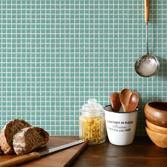 貼ってはがせる シール壁紙 「Hatte me! (ハッテミー)」 リメイクシート モザイクタイル柄 (65cm×1mサイズ) MOSA-09 T-ブルー