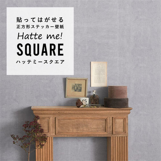 はがせる シール壁紙 「Hatte me! Square ハッテミースクエア」 リメイク (42cmx42cm) 6枚1セット ナチュール スカイグレー HMSQ-NATU-GY01