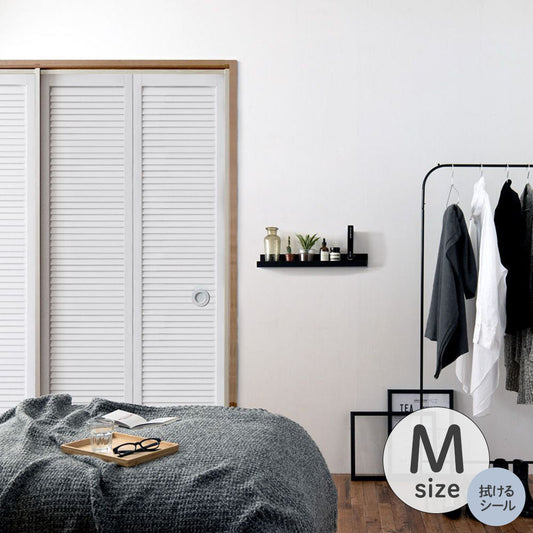 ふすまリメイクシート 拭けるシールタイプ Louver ホワイト Mサイズ (約185cm×100cm)