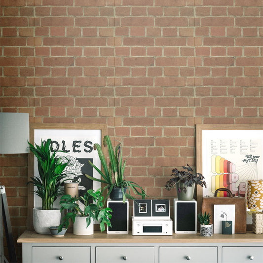 はがせるパッチワーク壁紙 Hattan ハッタンレンガ 赤レンガ HBR-N03
