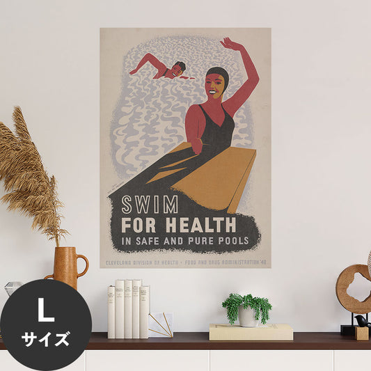Hattan Art Poster ハッタンアートポスター Swim for health in safe and pure pools / HP-00498 Lサイズ(64cm×90cm)