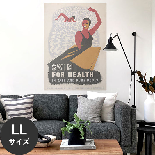 Hattan Art Poster ハッタンアートポスター Swim for health in safe and pure pools / HP-00498 LLサイズ(90cm×126cm)
