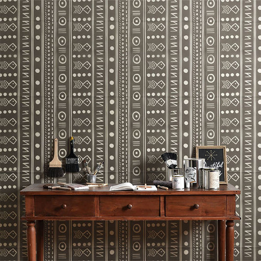 【水だけで貼れるようになりました!】はがせるパッチワーク壁紙 Hattan Pattern African ハッタン パターン アフリカン カラフル HPA-C03