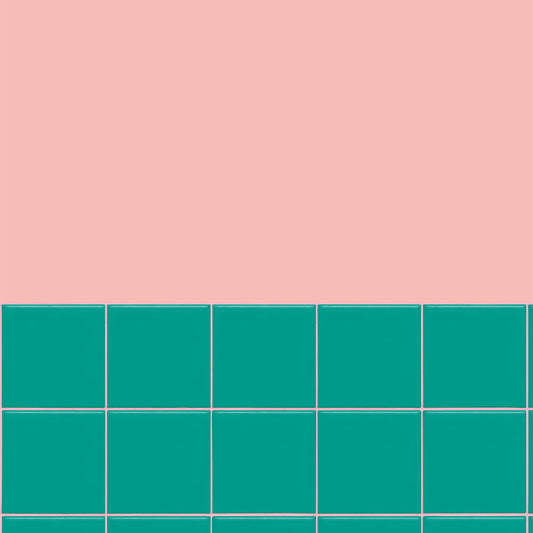 【サンプル】はがせる壁紙 のりなしタイプ カラフルPOPタイル NKH-CP01 ピンク×ターコイズタイル