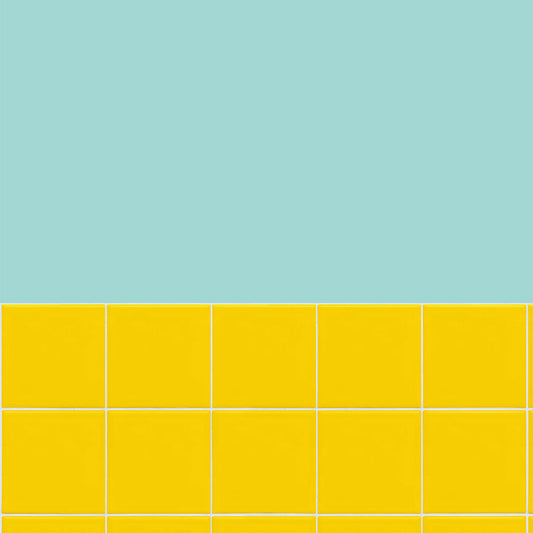 【サンプル】はがせる壁紙 のりなしタイプ カラフルPOPタイル NKH-CP02 ライトブルー×イエロータイル