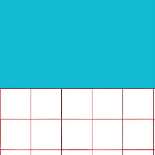 【サンプル】はがせる壁紙 のりなしタイプ カラフルPOPタイル NKH-CP04 ブルー×レッド目地