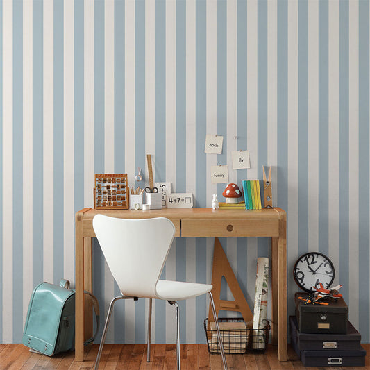 はがせる壁紙 のりなしタイプ キャンディストライプA (49cm×3mサイズ) NKH-CSA01 くすみブルー