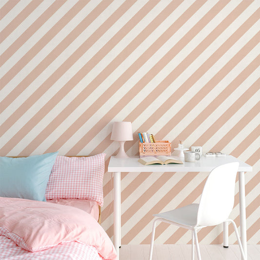 はがせる壁紙 のりなしタイプ キャンディストライプC (49cm×3mサイズ) NKH-CSC02 ピンク