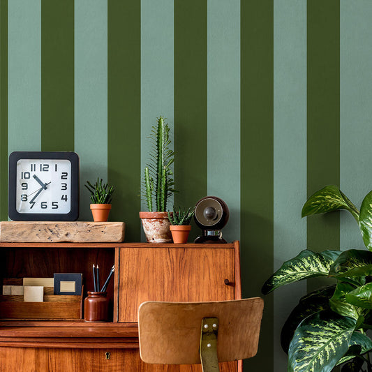 はがせる壁紙 のりなしタイプ ロンドンストライプW2 (49cm×2.5mサイズ) NKH-LS207 グリーン×ライトブルー