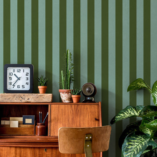 はがせる壁紙 のりなしタイプ ロンドンストライプW4 (49cm×3mサイズ) NKH-LS407 グリーン×ライトブルー