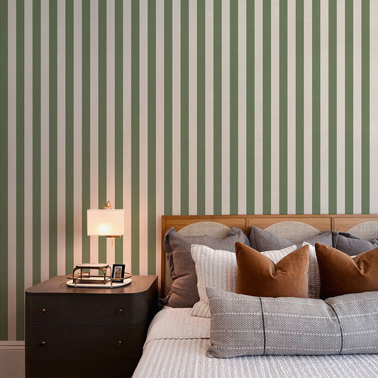 はがせる壁紙 のりなしタイプ ロンドンストライプW6 (49cm×2.5mサイズ) NKH-LS602 アーティチョーク