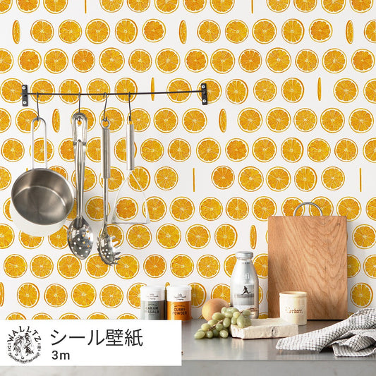はがせる壁紙 シールタイプ WALLTZ ウォルツ イワタニユウスケ オランジェット ホワイト TWZ-OJWH(49cm×3mサイズ)