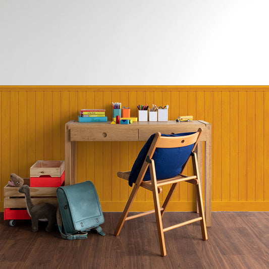 はがせる壁紙 シールタイプ ローワーウォールシート Lower wall sheet ブロックキッズ TKH-LWB02 イエロー