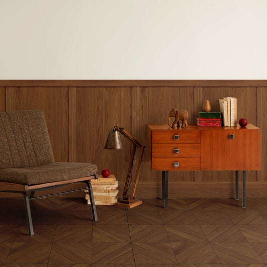 はがせる壁紙 シールタイプ レトロトレ ローワーウォールシート Lower wall sheet オールドブックストア TRT-LWS02 ダーク