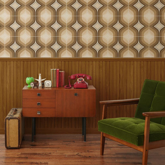 はがせる壁紙 シールタイプ レトロトレ ローワーウォールシート Lower wall sheet レトロカフェ TRT-LWS03 ミディアム