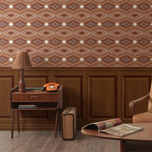 はがせる壁紙 シールタイプ レトロトレ ローワーウォールシート Lower wall sheet オールドライブラリー TRT-LWS06 ダーク