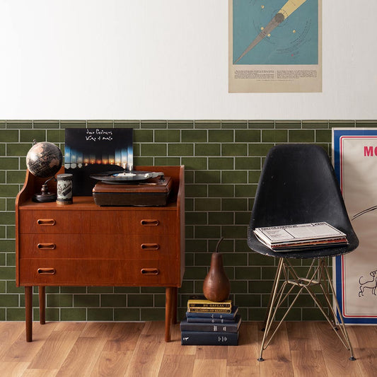 はがせる壁紙 シールタイプ レトロトレ ローワーウォールシート Lower wall sheet カフェタイル TRT-LWS07 マウンテン