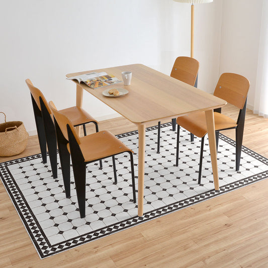 拭けるラグ 「Sheete me ! (シーテミー)」 150cm×220cm レトロタイルダイヤ ブラック