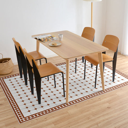 拭けるラグ 「Sheete me ! (シーテミー)」 150cm×220cm レトロタイルダイヤ ブラウン