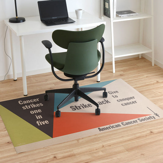 拭けるチェアマット 「Sheete me ! (シーテミー)」 90cm×150cm Strike back – give to conquer cancer