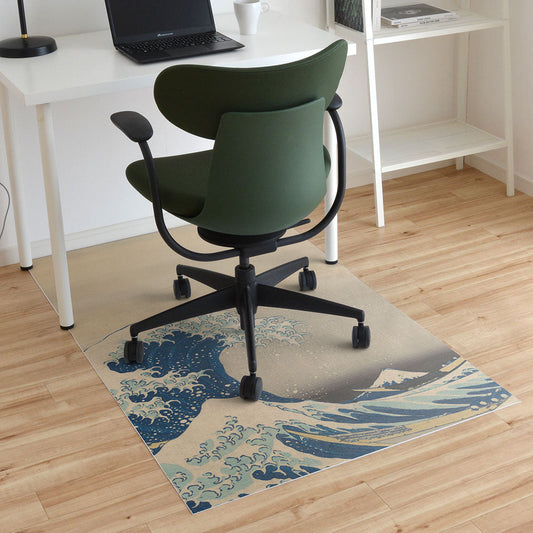 拭けるチェアマット 「Sheete me ! (シーテミー)」 90cm×150cm 葛飾北斎 富嶽三十六景 神奈川沖浪裏