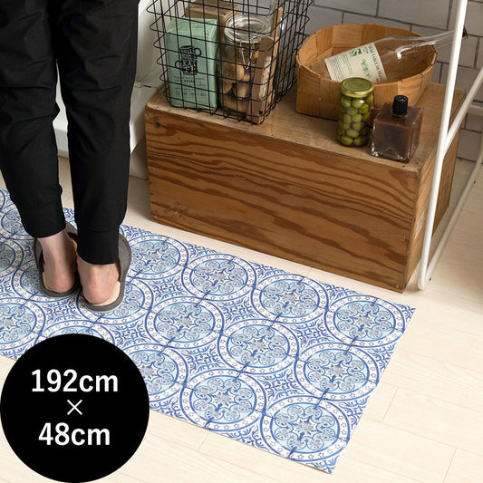 オリジナルキッチンマット 「Sheete me ! (シーテミー)」 192cm×48cm Louise Body ルイス・ボディ Old Blue