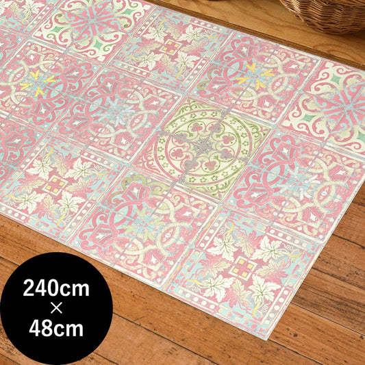 オリジナルキッチンマット 「Sheete me ! (シーテミー)」 240cm×48cm Louise Body ルイス・ボディ Patchwork Pink