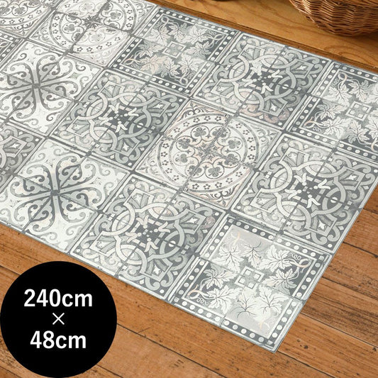 オリジナルキッチンマット 「Sheete me ! (シーテミー)」 240cm×48cm Louise Body ルイス・ボディ Patchwork Grey